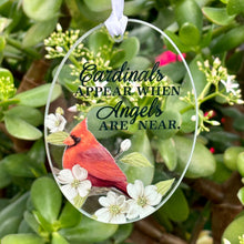 Load image into Gallery viewer, Glass Cardinal Poem Ornament w Gift Box
