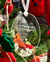 Load image into Gallery viewer, Glass Cardinal Poem Ornament w Gift Box
